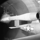 A reconstructed German robot bomb is tested with its jet impulse engine operating in a 20-foot wind tunnel at the Air Technical Service Command, Wright Field, Ohio, Oct. 10, 23, 1944.